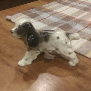 Vintage Black and White Spaniel Dog